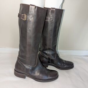 J. Crew Brewster (86198) Dk Brown Leather Knee-high Riding Boots Sz 8 GREAT Cond